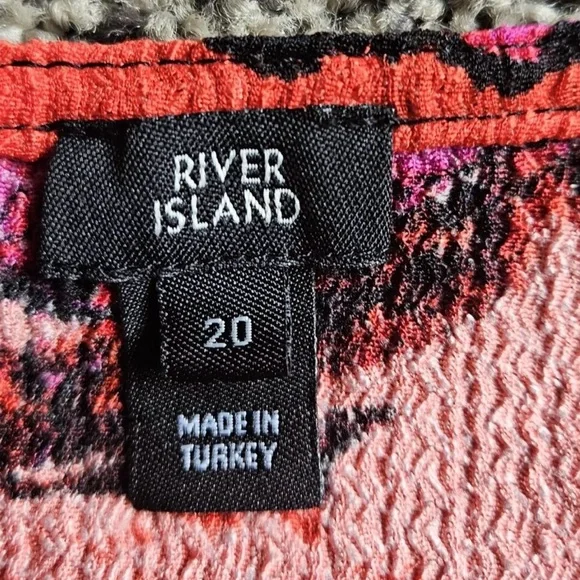 River Island Floral Long Sleeve Dress - Red and Pink - Picture 2 of 3